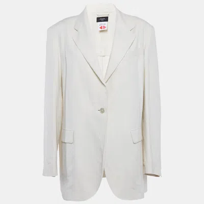 Pre-owned Weekend Max Mara Off-white Straight Fluid Papaile Blazer Xxl