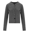 Weekend Max Mara Olbia Virgin Wool Crewneck Cardigan In Gray