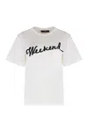 Weekend Max Mara Olga Embroidered Cotton Jersey T-shirt