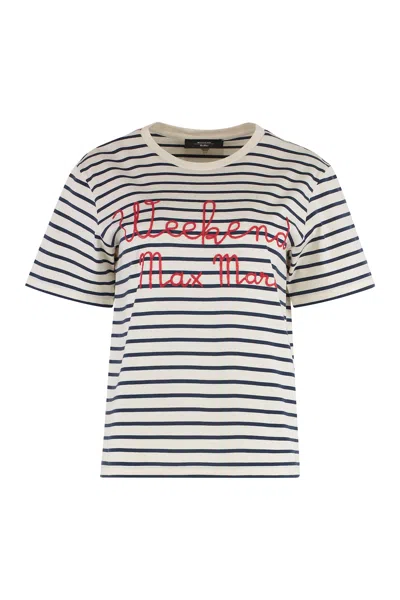 Weekend Max Mara Olga Striped T-shirt In White