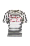 Weekend Max Mara Olga Striped T-shirt In White