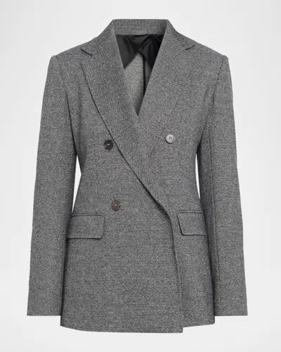 Weekend Max Mara Ombra Cashmere Double-breasted Blazer In Gray