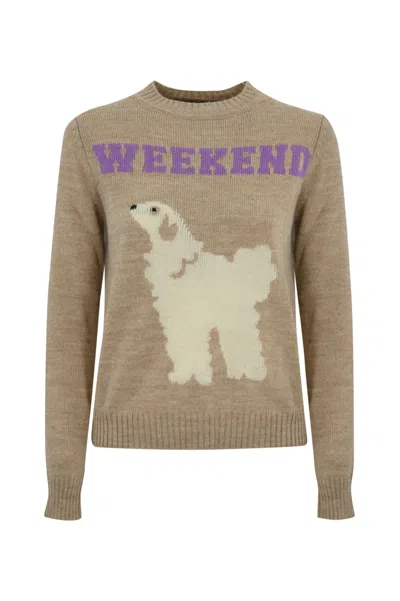Weekend Max Mara Ombrosa Sweater In Alpaca And Wool In Cane