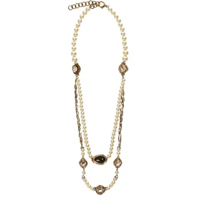 Weekend Max Mara Ombrosa White Necklace In Gold