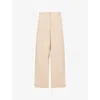 Weekend Max Mara Omens Alfeo Wide-leg Cotton-poplin Trousers Beige