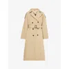 Weekend Max Mara Omens Beige Double-breasted Padded Woven Trench Coat In Neutral