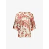 Weekend Max Mara Omens Beige Filippo Floral-print Silk Shirt