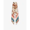 Weekend Max Mara Omens Beige Onesto Graphic-print Twill Silk Scarf In Beige