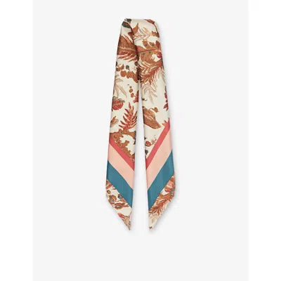 Weekend Max Mara Omens Beige Onesto Graphic-print Twill Silk Scarf