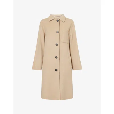 Weekend Max Mara Omens Beige Zenone Spread-collar Wool Coat