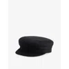 Weekend Max Mara Omens Black Angora Brand-plaque Wool-blend Beret In Black