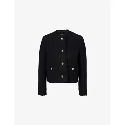 Weekend Max Mara Omens  Dagami Cropped Wool-blend Jacket In Black