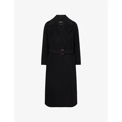 Weekend Max Mara Omens Black Manu Notch-lapels Wool Coat