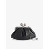 Weekend Max Mara Omens Black Spanish Heritage Pasticcino Leather Clutch In Black
