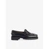 Weekend Max Mara Omens Black Stud-embellished Penny Leather Loafers Eur 37.5 / 4.5 Uk In Black