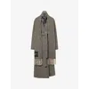 Weekend Max Mara Omens Black Zenica Chevron-print Wool-blend Coat In Gray