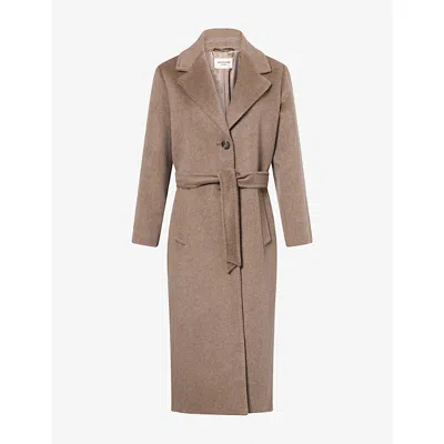 Weekend Max Mara Omens Brushed Wool-blend Coat Marron Glace In Neutral