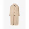 Weekend Max Mara Omens  Galosce Notch-lapels Wool-blend Coat In Brown