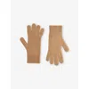 Weekend Max Mara Omens Camel Lea Brand-patch Cashmere Gloves In Brown