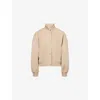 Weekend Max Mara Omens Camel Zelante Logo-embroidered Wool-blend Bomber Jacket In Brown