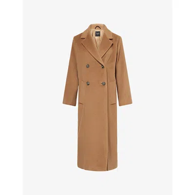Weekend Max Mara Omens Camel Zufolo Double-breasted Wool Overcoat In Brown