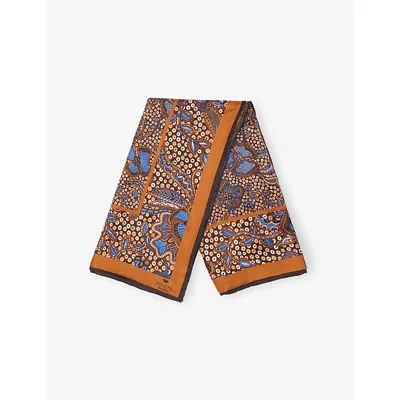 Weekend Max Mara Omens China Blue Onesto Printed Silk Scarf In Multi