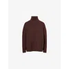 Weekend Max Mara Omens Chocolate Borgia Turtleneck Wool Jumper Xs In Brown