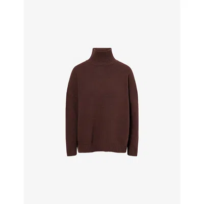 Weekend Max Mara Omens Chocolate Borgia Turtleneck Wool Jumper Xs In Brown