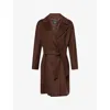Weekend Max Mara Omens Chocolate Corte Brushed Wool Coat In Brown