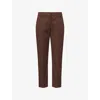 Weekend Max Mara Omens  Cropped Cigarette Slim-fit Cotton Trousers In Brown