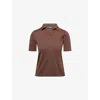 Weekend Max Mara Collar Design Silk Blend Polo Shirt In Brown