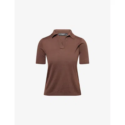 WEEKEND MAX MARA OMENS WEEKEND MAX MARA RONCOLO KNITTED SILK AND COTTON-BLEND POLO SHIRT