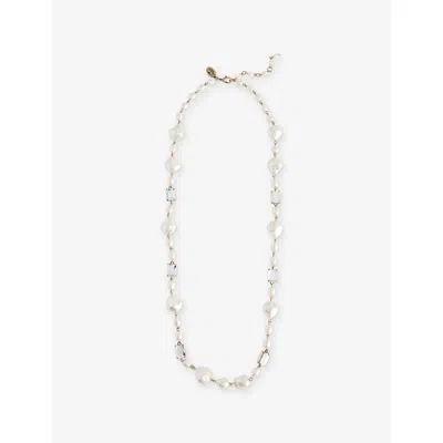 Weekend Max Mara Omens Ivory Creso Metal And Glass Necklace In White