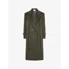 Weekend Max Mara Omens Dark Green Smalto Double-breasted Wool Coat In Black