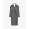 Weekend Max Mara Omens Dark Grey Reversible Notch-lapel Wool Coat In Gray