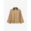 Weekend Max Mara Omens Desert Dorema Contrast-collar Cotton Blend Jacket In Brown