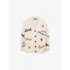 Weekend Max Mara Omens Ecru Belgio Intarsia Wool Cardigan In Sand