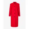 Weekend Max Mara Omens Gessati Wool Long Coat Red In Multi