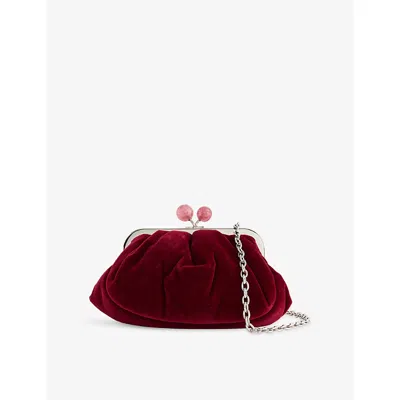 Weekend Max Mara Omens Giochi Velvet Chain Clutch Bag Bordeaux