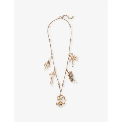 Weekend Max Mara Omens Gold Abissi Metallic Plated-metal Charm Necklac
