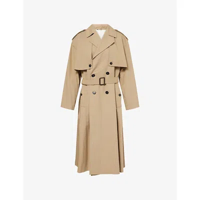 Weekend Max Mara Omens Hazelnut Brown Giunchi Double-breasted Cotton-blend Trench Coat