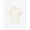 Weekend Max Mara Omens Ivory Acline Logo-print Cotton T-shirt Xl In White