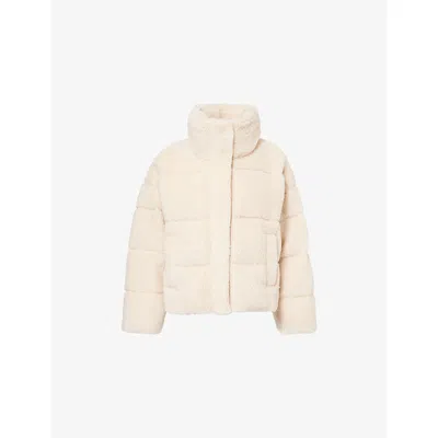 Weekend Max Mara Omens Ivory Alfredo Padded Teddy Puffer Jacket In Neutral