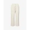 Weekend Max Mara Omens Ivory Folk Straight-leg Cotton-blend Jogging Bottoms