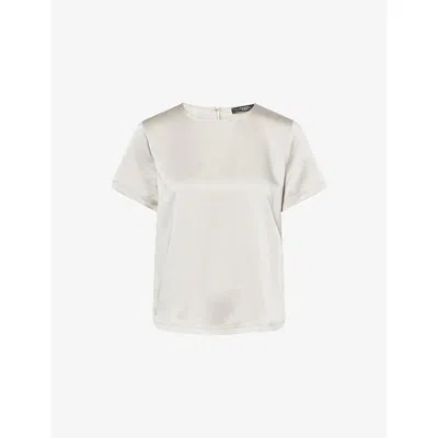 Weekend Max Mara Omens Gilbert Short-sleeves Woven Top Ivory Xs In White