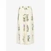 Weekend Max Mara Printed Silk Lory Wide-leg Pant In Ivory