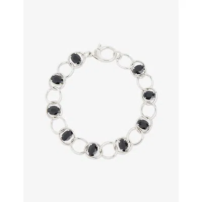 Weekend Max Mara Omens Ivory Metal And Glass Link-chain Bracelet