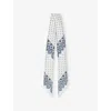 Weekend Max Mara Omens Ivory Onesto Graphic-print Twill Silk Scarf In White