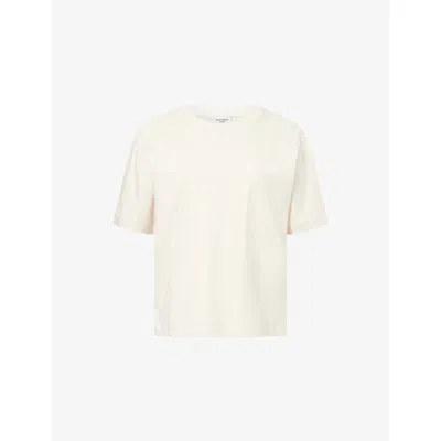 Weekend Max Mara Omens Ivory Round-neck Relaxed-fit Cotton T-shirt In White