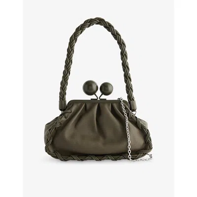 Weekend Max Mara Omens Kaki Lecito Pasticcino Leather Cross Body Bag In Brown